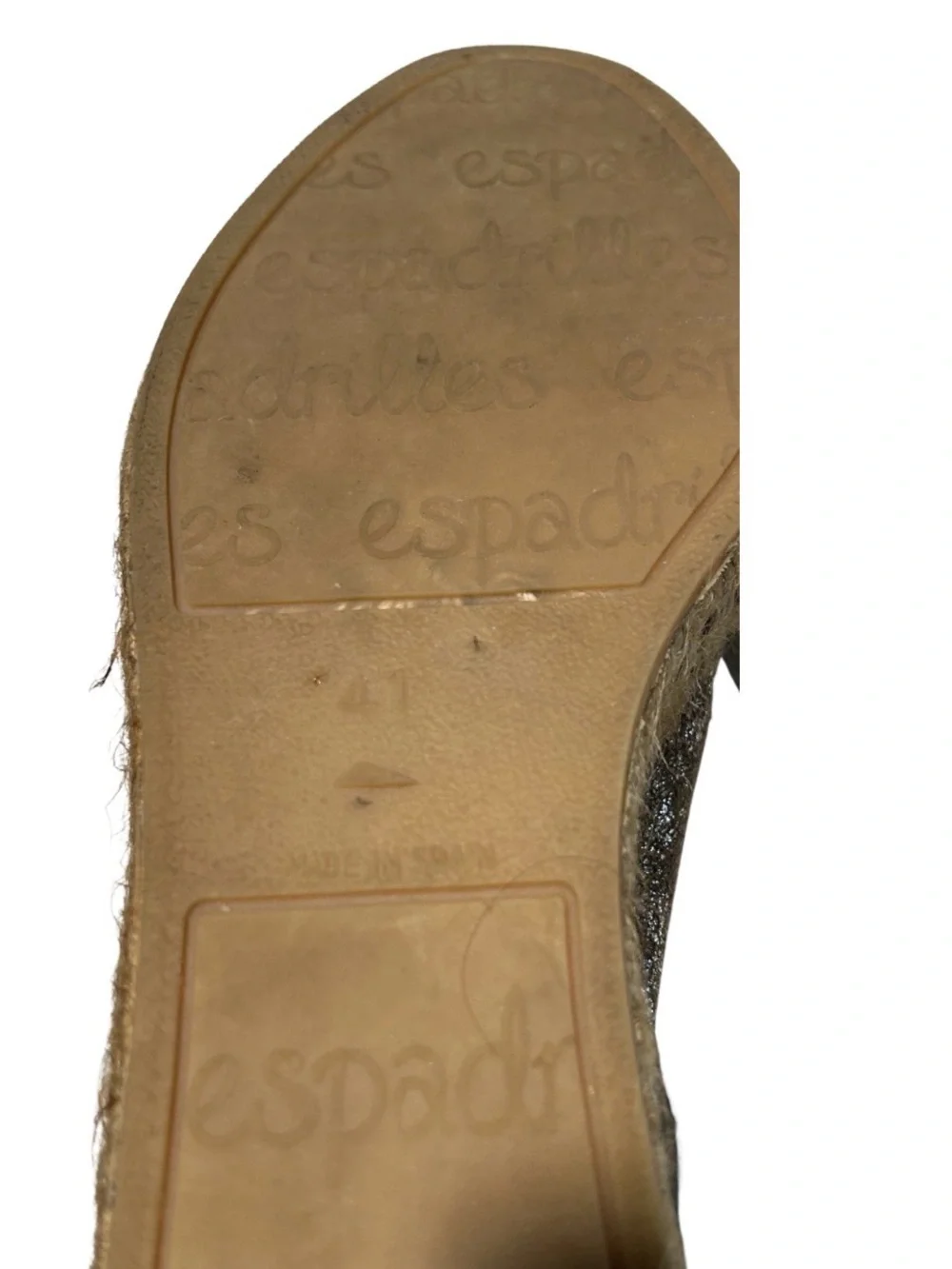 Eric Michael Serena Platform Slip On Espadrilles | Taupe/Gold | Size 41 (US 10)